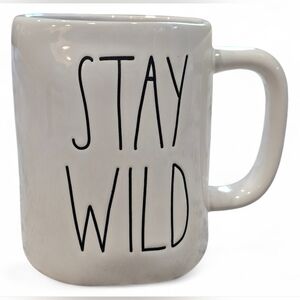 Rea Dunn Ceramic Mug with 'Stay Wild' Text. New With Out Tags